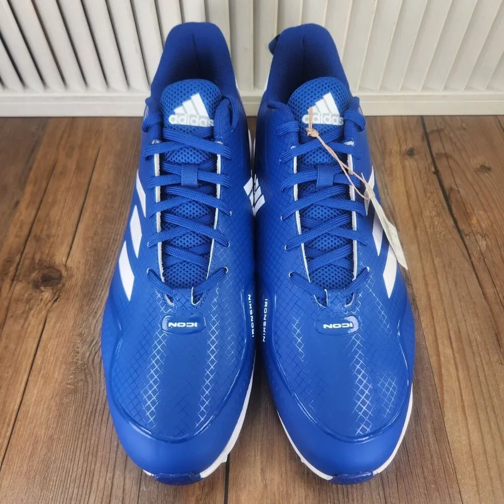 Adidas Icon 7 MD Low Mens Size 13.5 Blue White TPU Molded Baseball Cleats FY4440